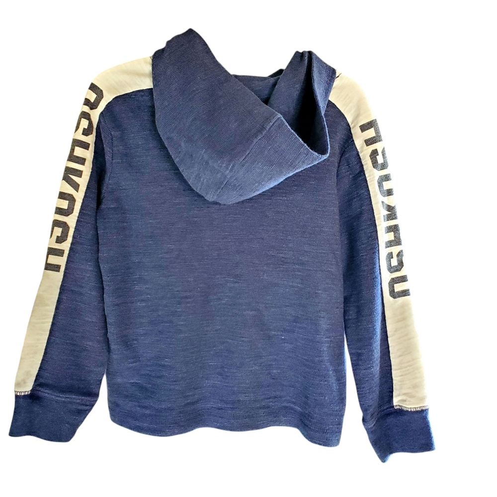 4T Osh Kosh B'Gosh Blue Hoodie with White & Blue Logo Accents On Sleeves - Picture 2 of 7
